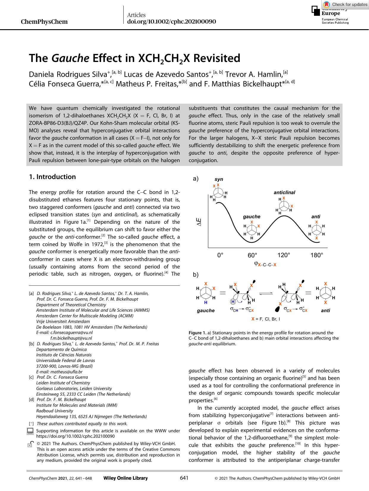 The Gauche Effect in XCH2CH2X Revisited by Unknown