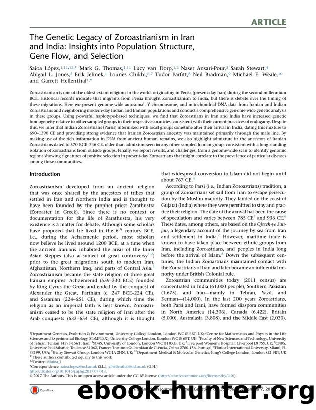 The Genetic Legacy of Zoroastrianism in Iran and India: Insights into Population Structure, Gene Flow, and Selection by unknow