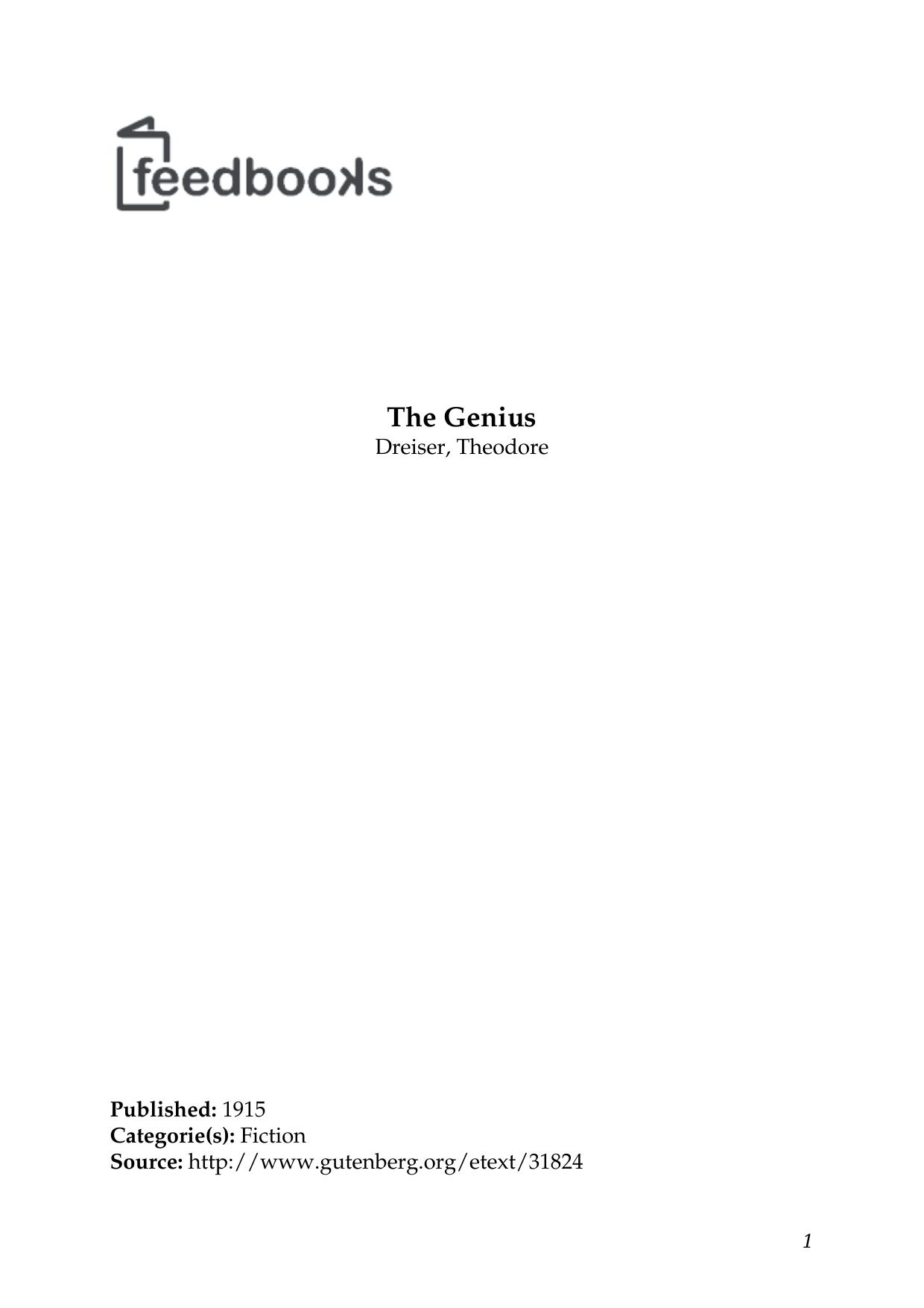 The Genius by Theodore Dreiser