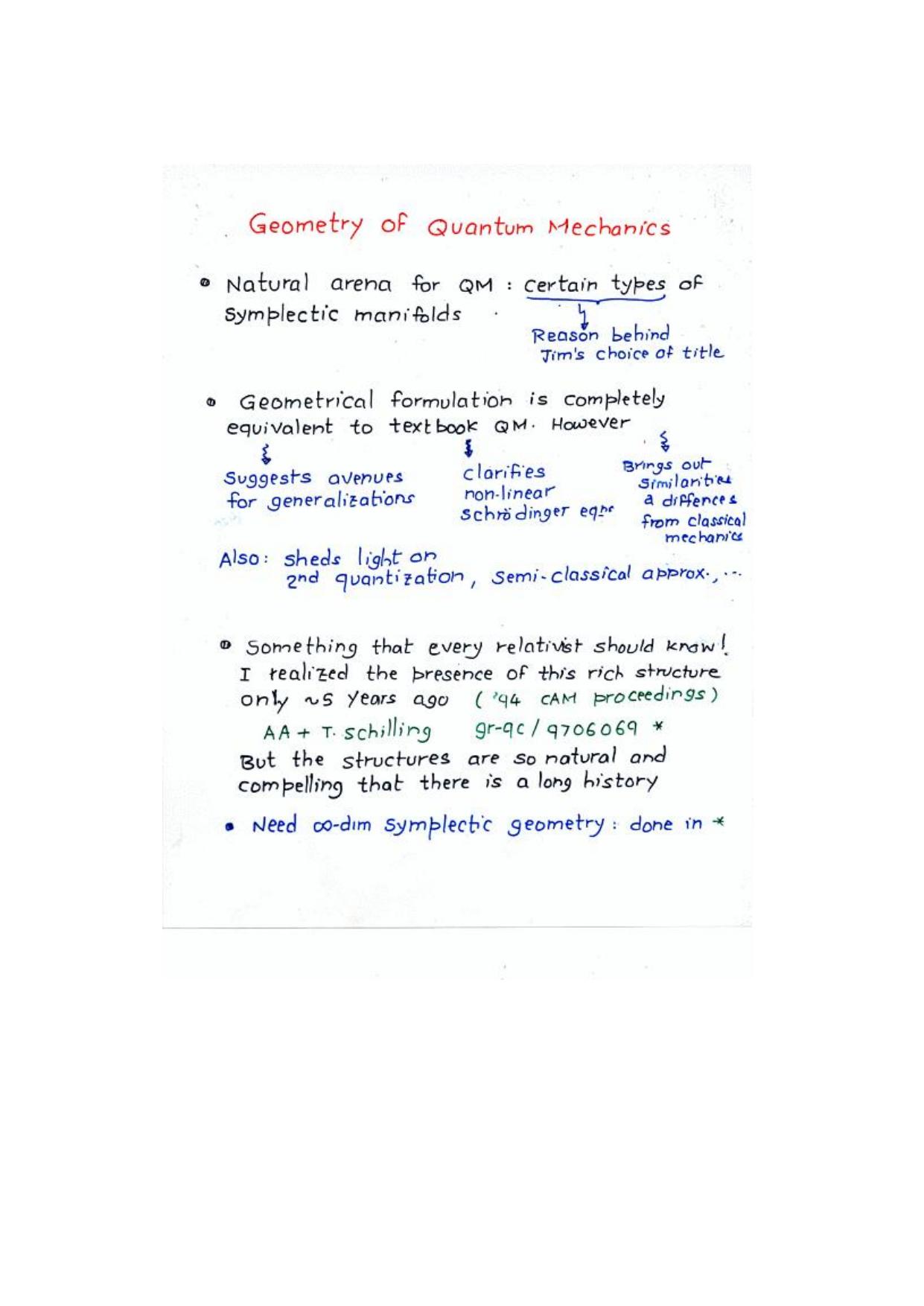 The Geometry of Quantum Mechanics by Ashtekar