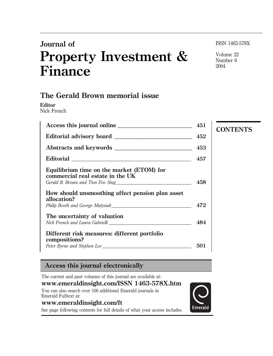 The Gerald Brown memorial issue by Nick French