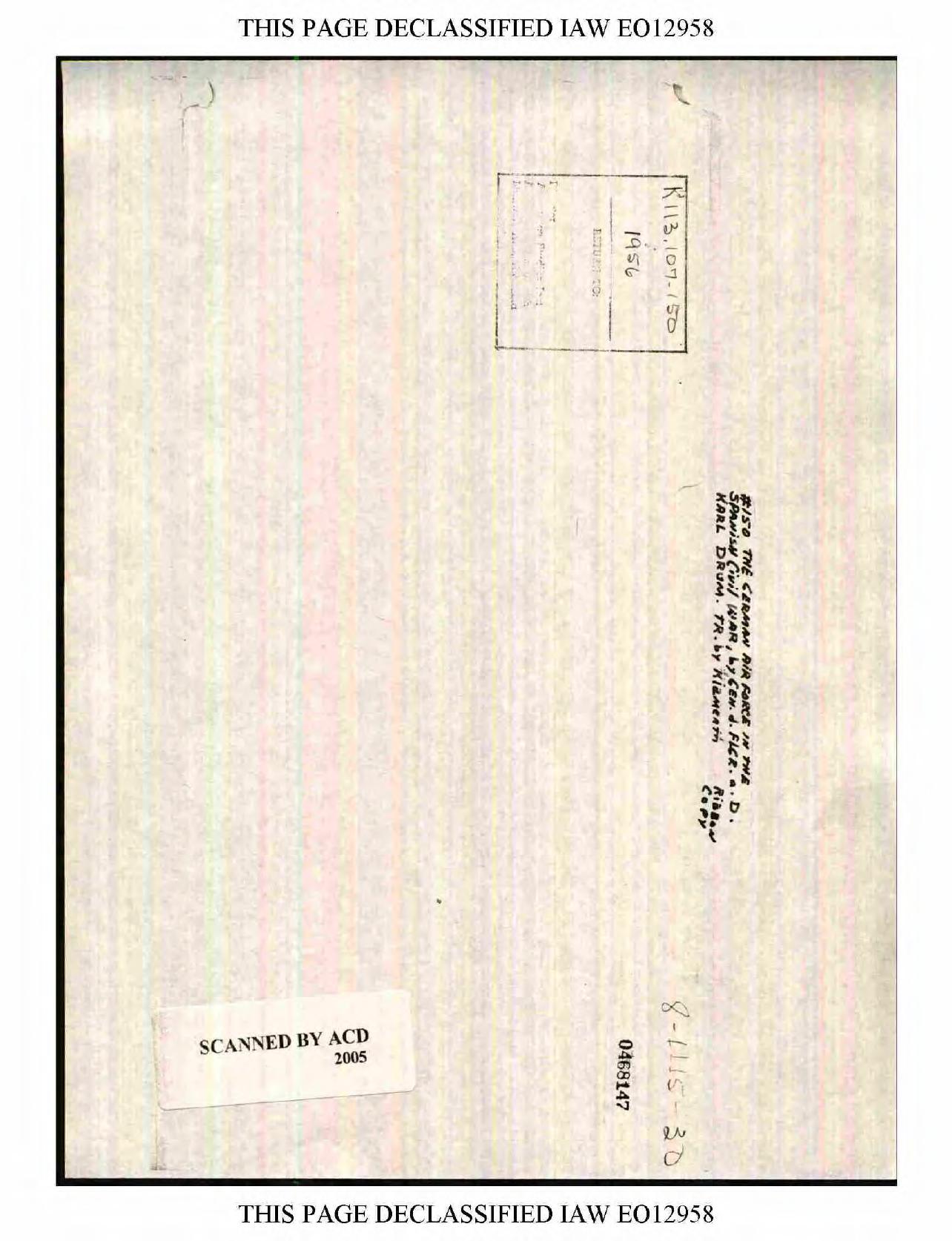 The German Air Force in the Spanish Civil War by Karl Drum