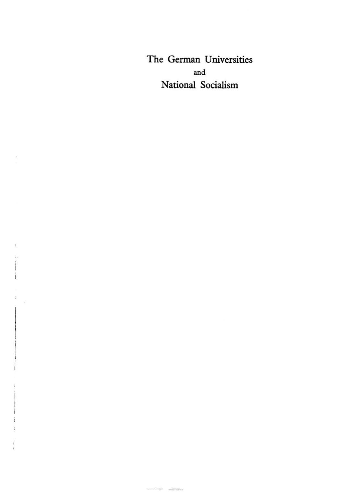 The German Universities and National Socialism (1937) by Unknown