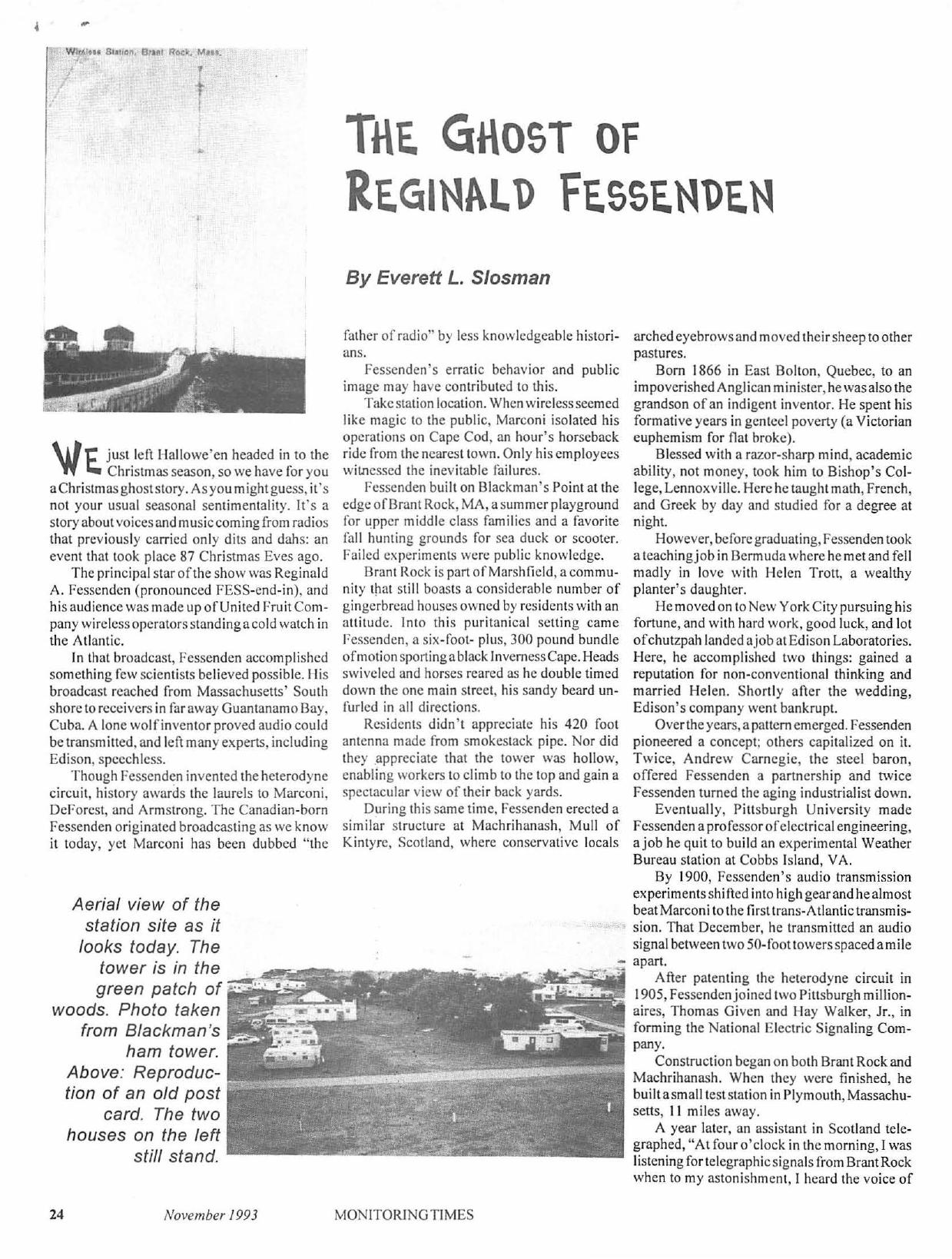 The Ghost Of Reginald Fessenden by Everett Slosman