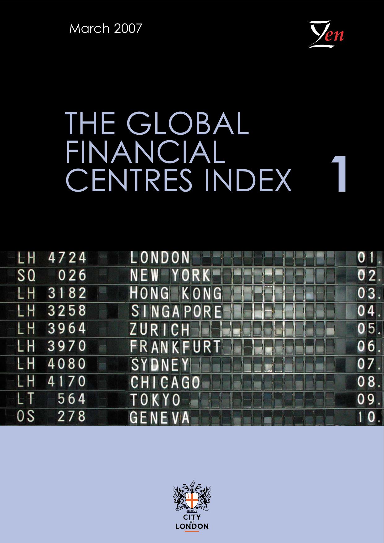The Global Financial Centres Index 1 by Z/Yen Ltd