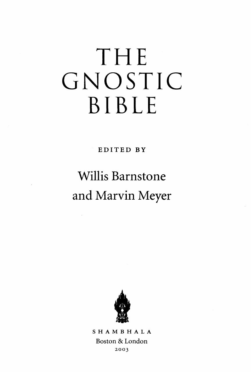 The Gnostic Bible by Unknown