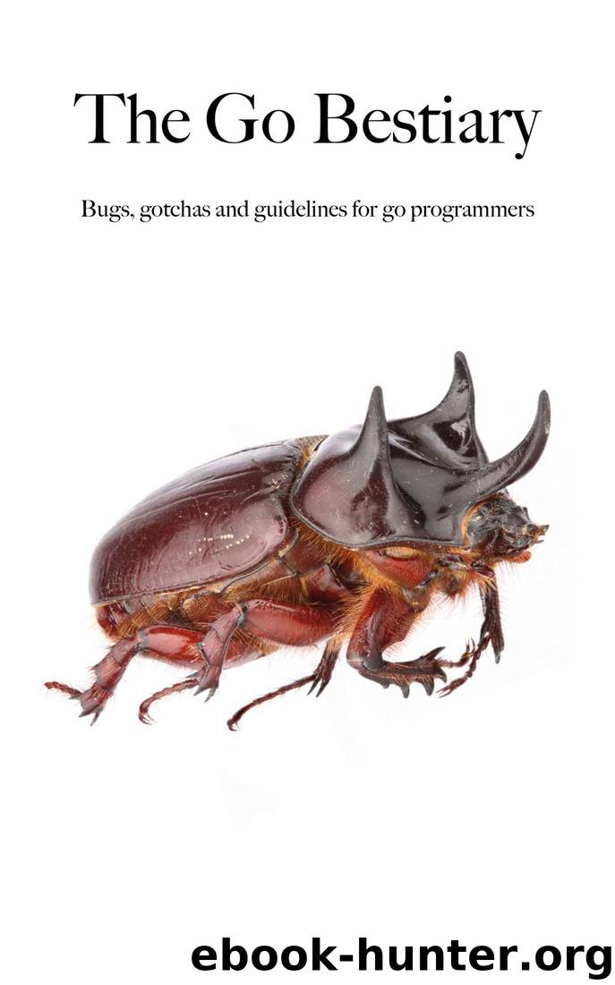 The Go Bestiary: Bugs, gotchas and guidelines for go programmers by Kenneth Grant