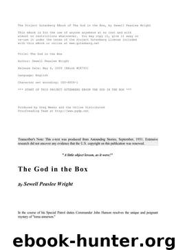 The God in the Box by Sewell Peaslee Wright