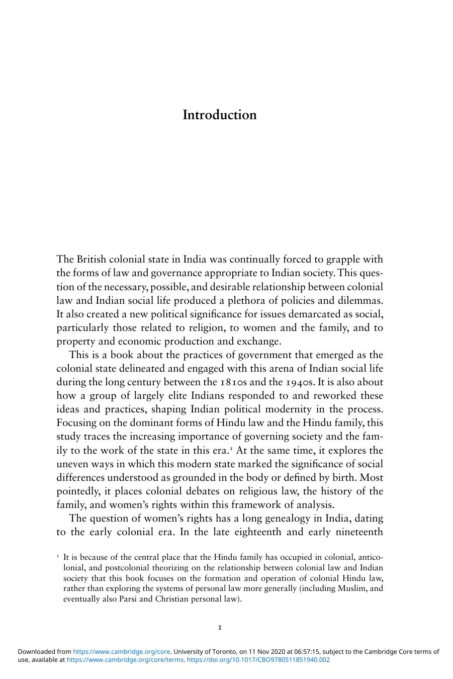 The Government of Social Life in Colonial India: Liberalism, Religious Law, and Women's Rights by Rachel Sturman