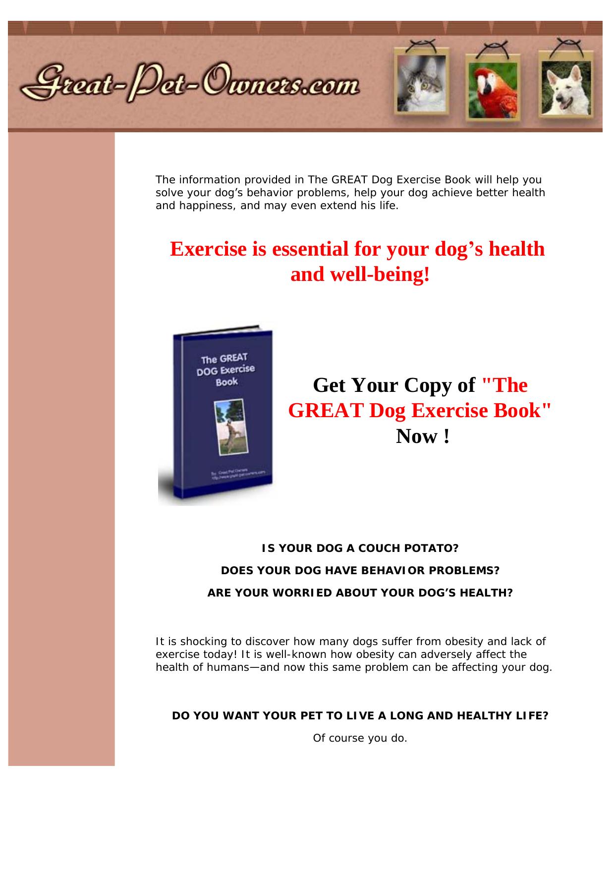 The Great Dog Exercise Book. by Best of Kuszter's Collection