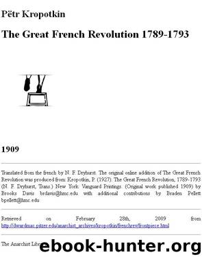 The Great French Revolution 1789-1793 by Pëtr Kropotkin