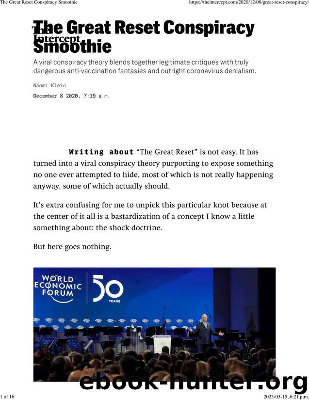 The Great Reset Conspiracy Smoothie by The Great Reset Conspiracy Smoothie (2020)