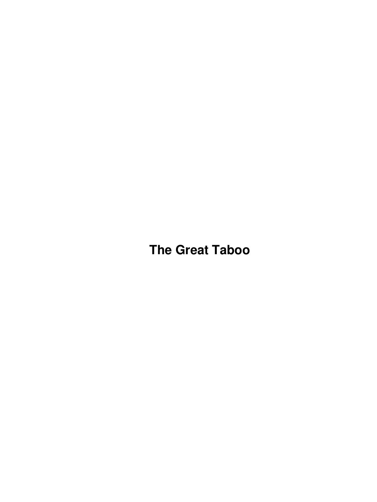 The Great Taboo by Unknown