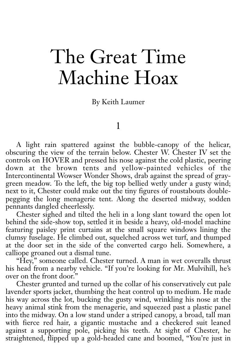 The Great Time Machine Hoax by Keith Laumer