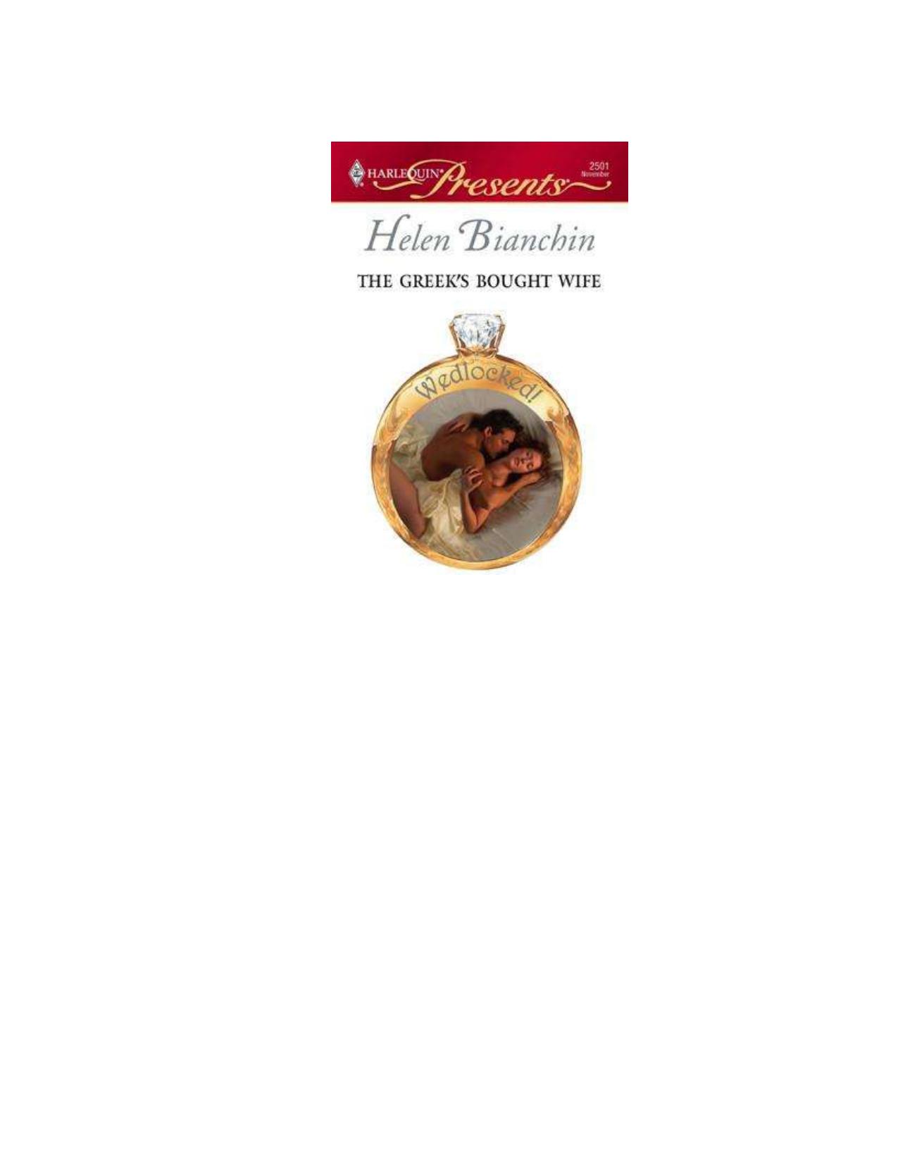 The Greek's Bought Wife by Helen Bianchin