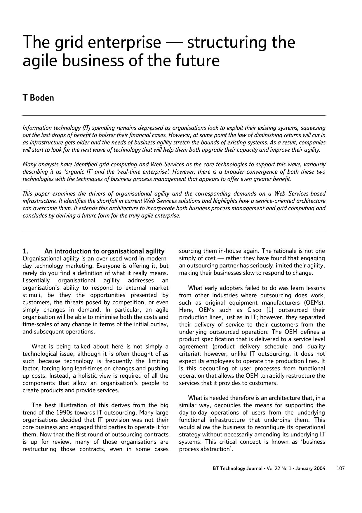The Grid Enterprise &#x2014; Structuring the Agile Business of the Future by Unknown