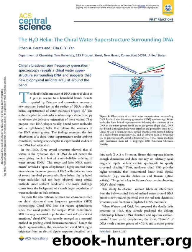 The H2O Helix: The Chiral Water Superstructure Surrounding DNA by Ethan A. Perets & Elsa C. Y. Yan