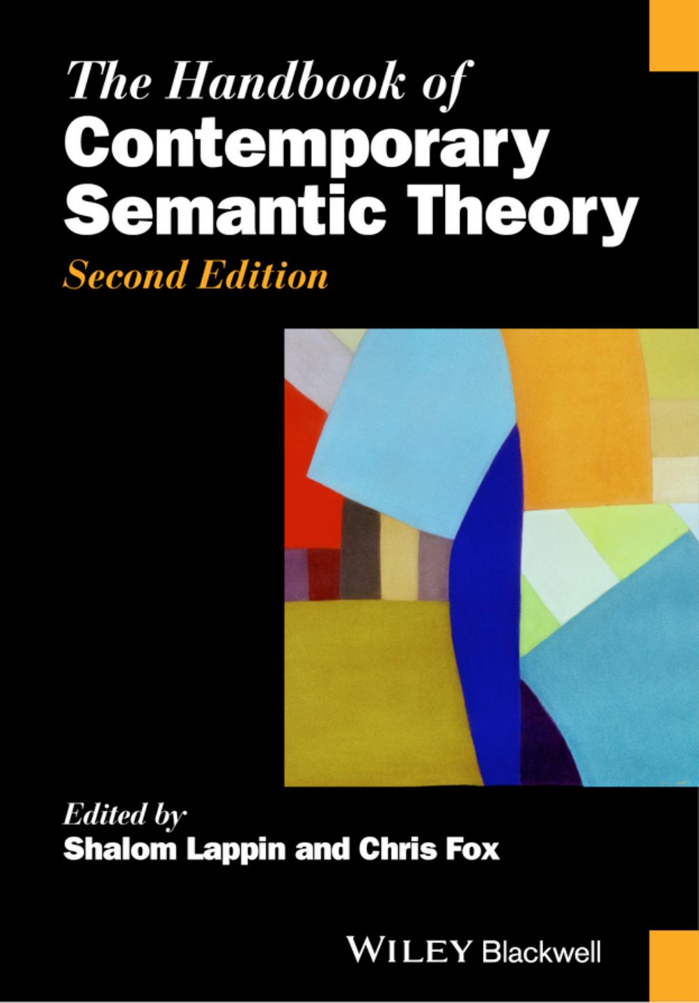 The Handbook of Contemporary Semantic Theory by Shalom Lappin Chris Fox
