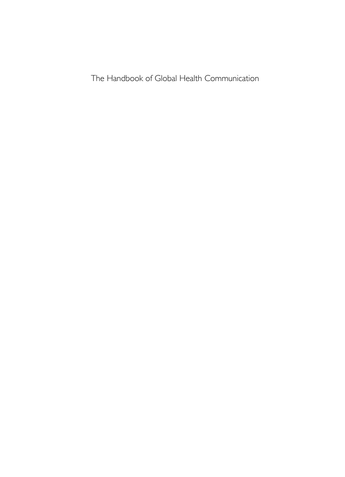 The Handbook of Global Health Communication by Unknow