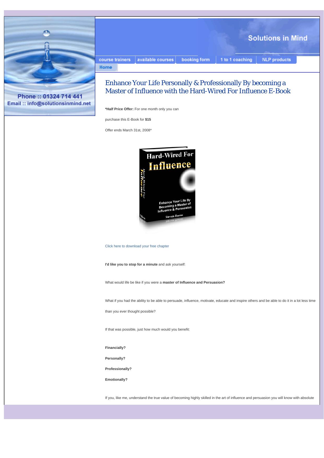 The Hard-Wired For Influence E-Book. by Best of Kuszter's Collection