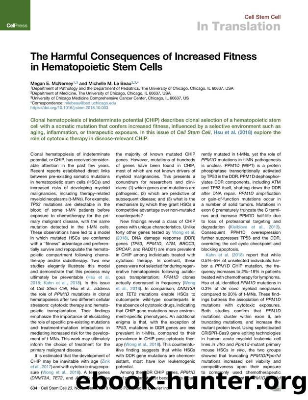 The Harmful Consequences of Increased Fitness in Hematopoietic Stem Cells by Megan E. McNerney & Michelle M. Le Beau