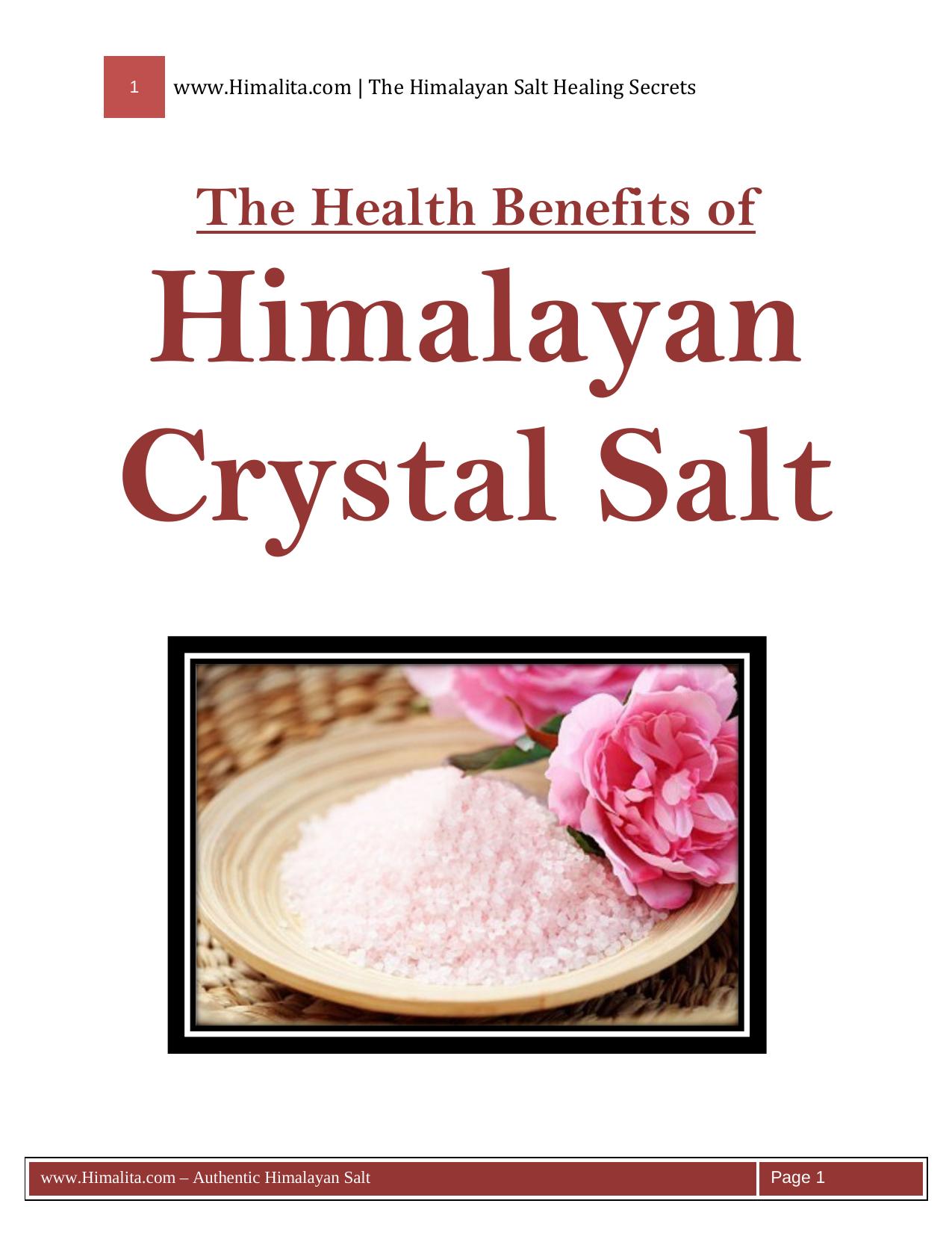 The Health Benefits of the Himalayan Crystal Salt by HIMALITA.com by Gianfranco Simone