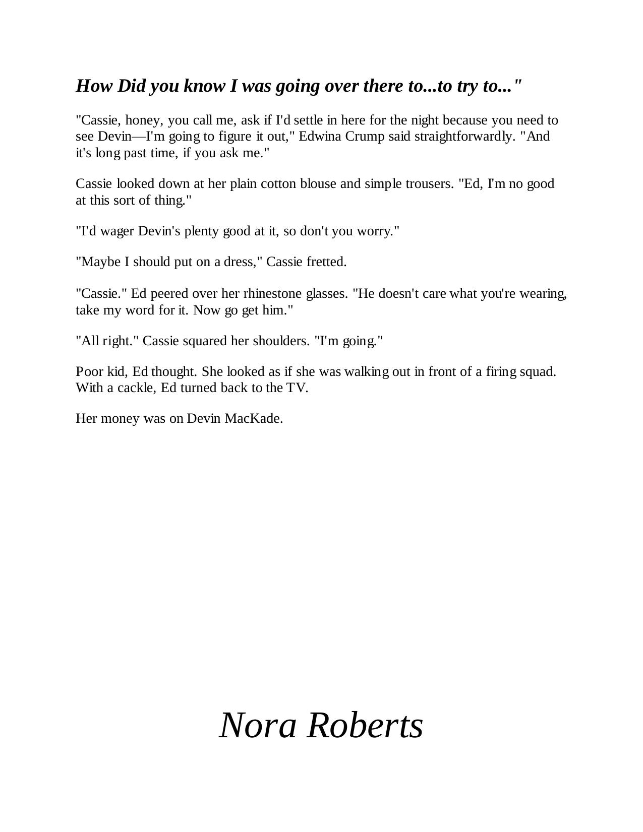 The Heart Of Devin MacKade-MacKade Brothers 3-Nora Roberts(1996) by Nichole Archer