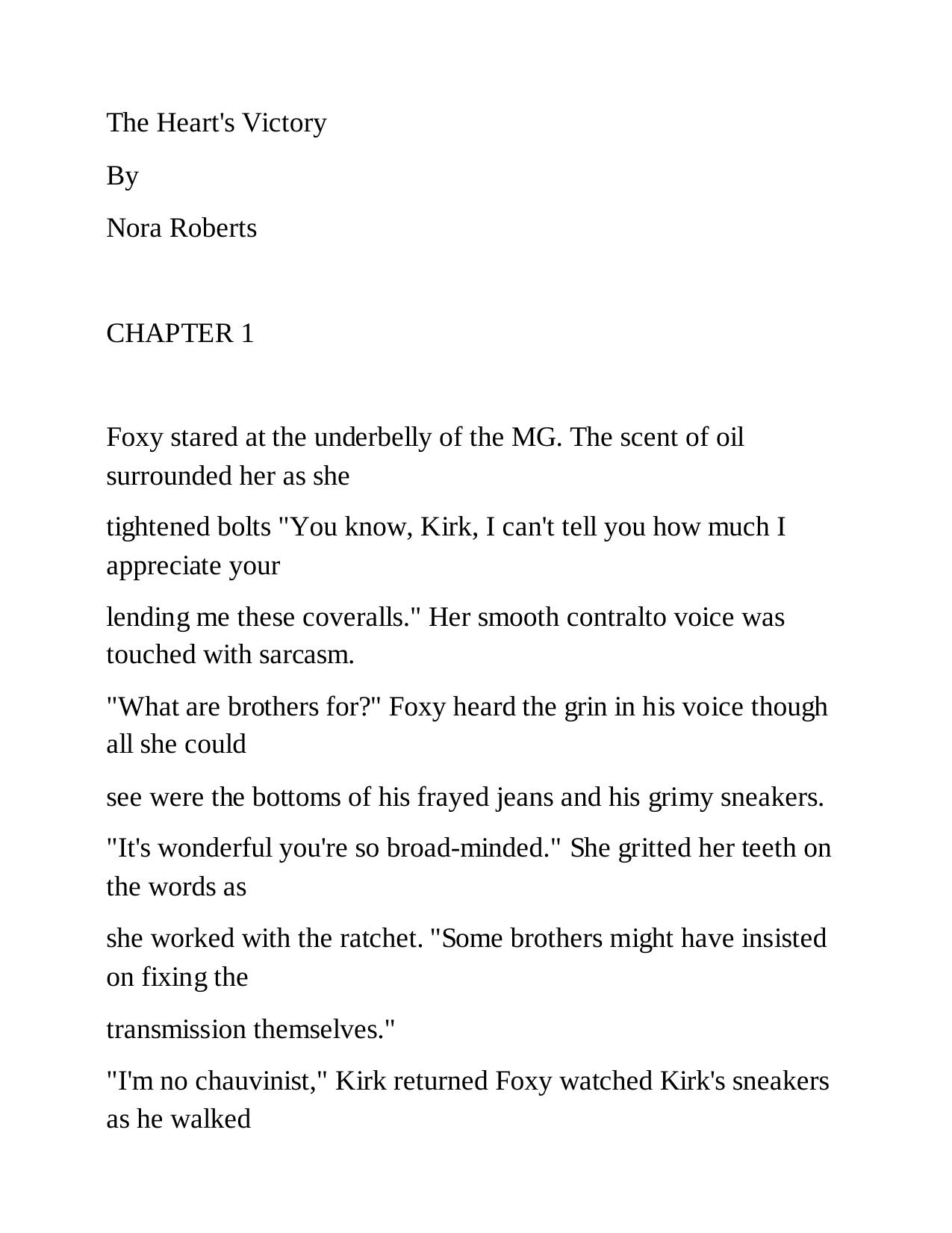 The Hearts Victory by Nora Roberts by Unknown