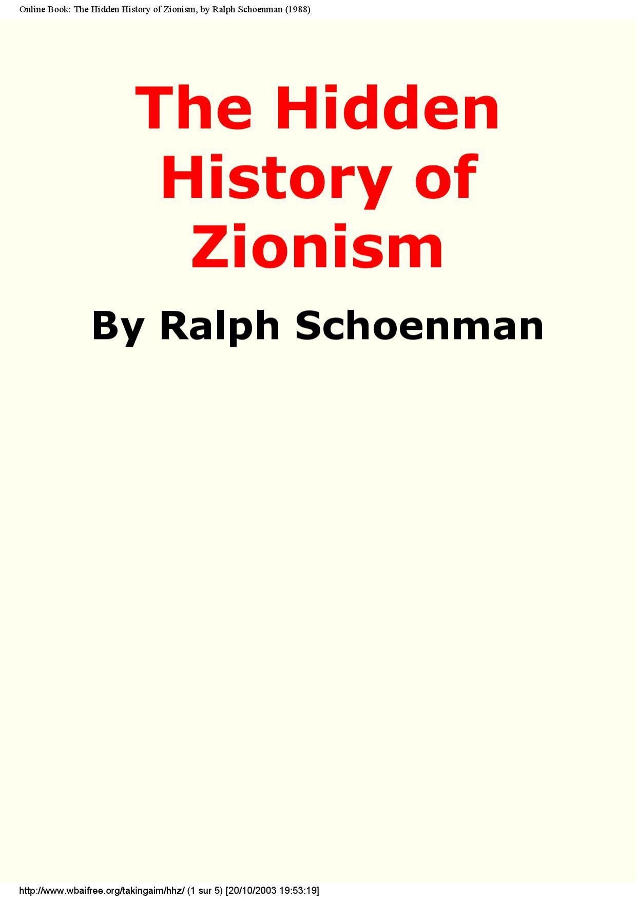 The Hidden History of Zionism (1988) pdf by roflcopter2110