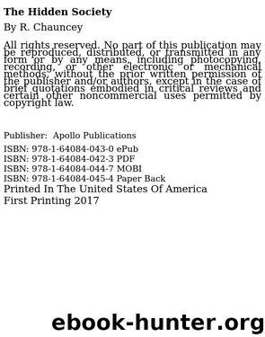 The Hidden Society by R. Chauncey