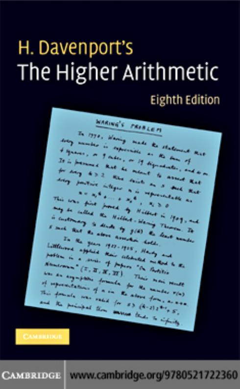The Higher Arithmetic by H. Davenport