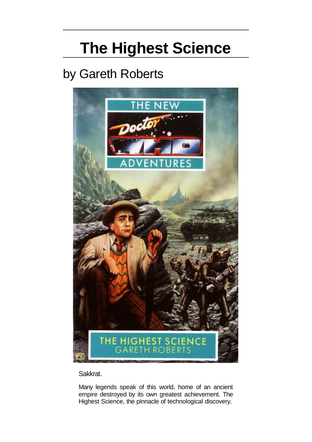 The Highest Science (The New Adventures of Doctor Who) by Gareth Roberts