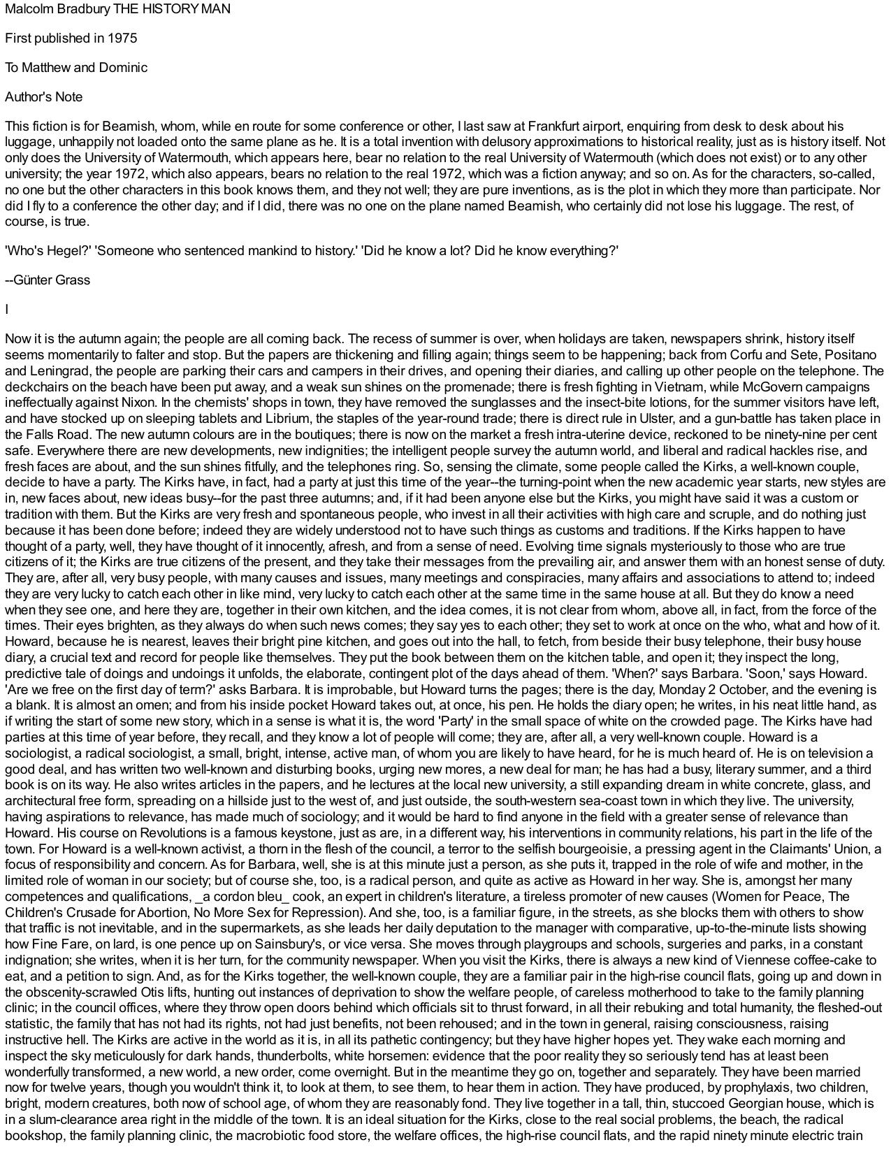 The History Man by Unknown