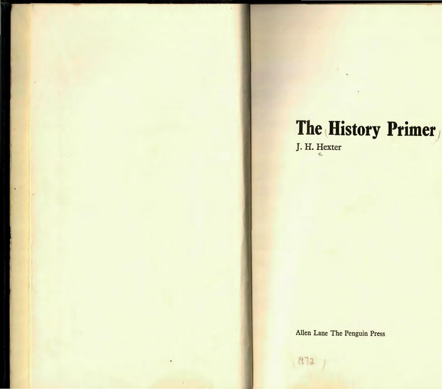 The History Primer by J.H. Hexter