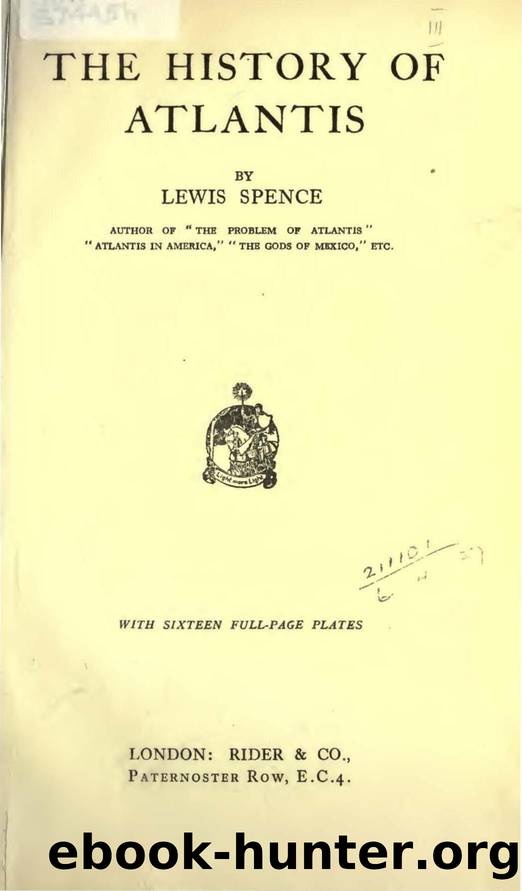 The History of Atlantis (1926, Lewis Spence) by Unknown