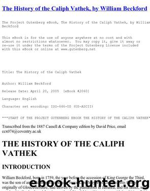 The History of Caliph Vathek by William Beckford