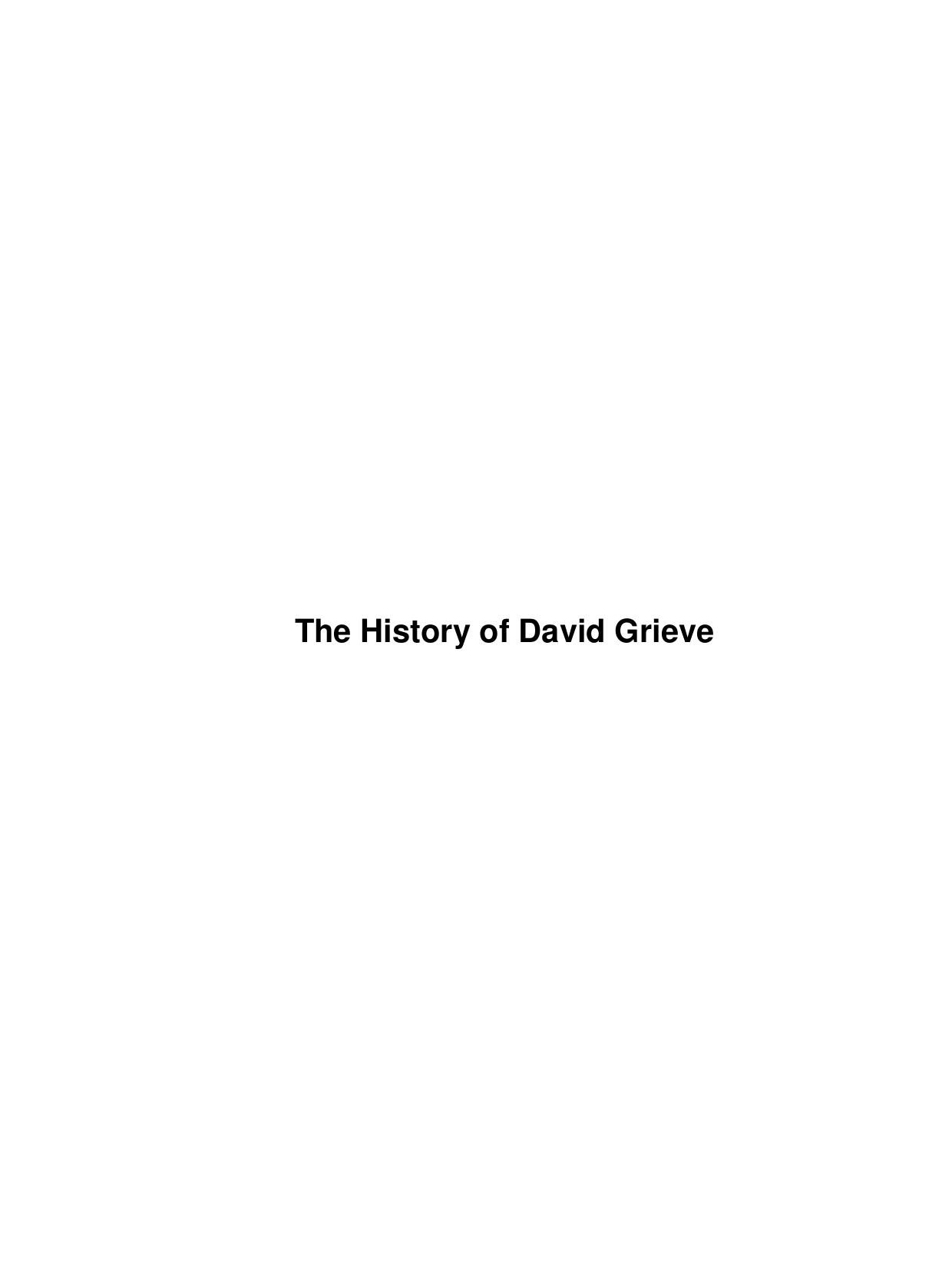 The History of David Grieve by Unknown