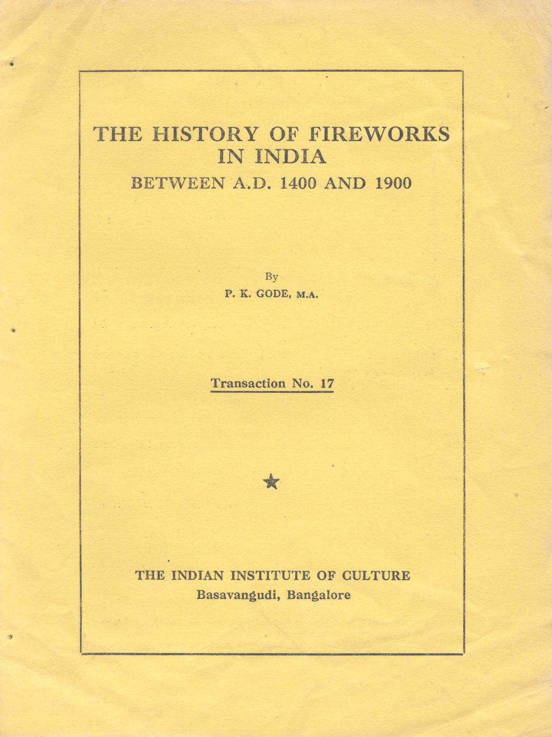 The History of Firework in India by Unknown