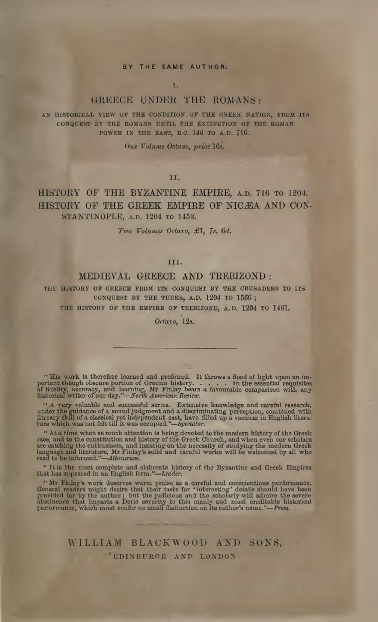 The History of Greece under Othoman and Venetian domination by George Finlay