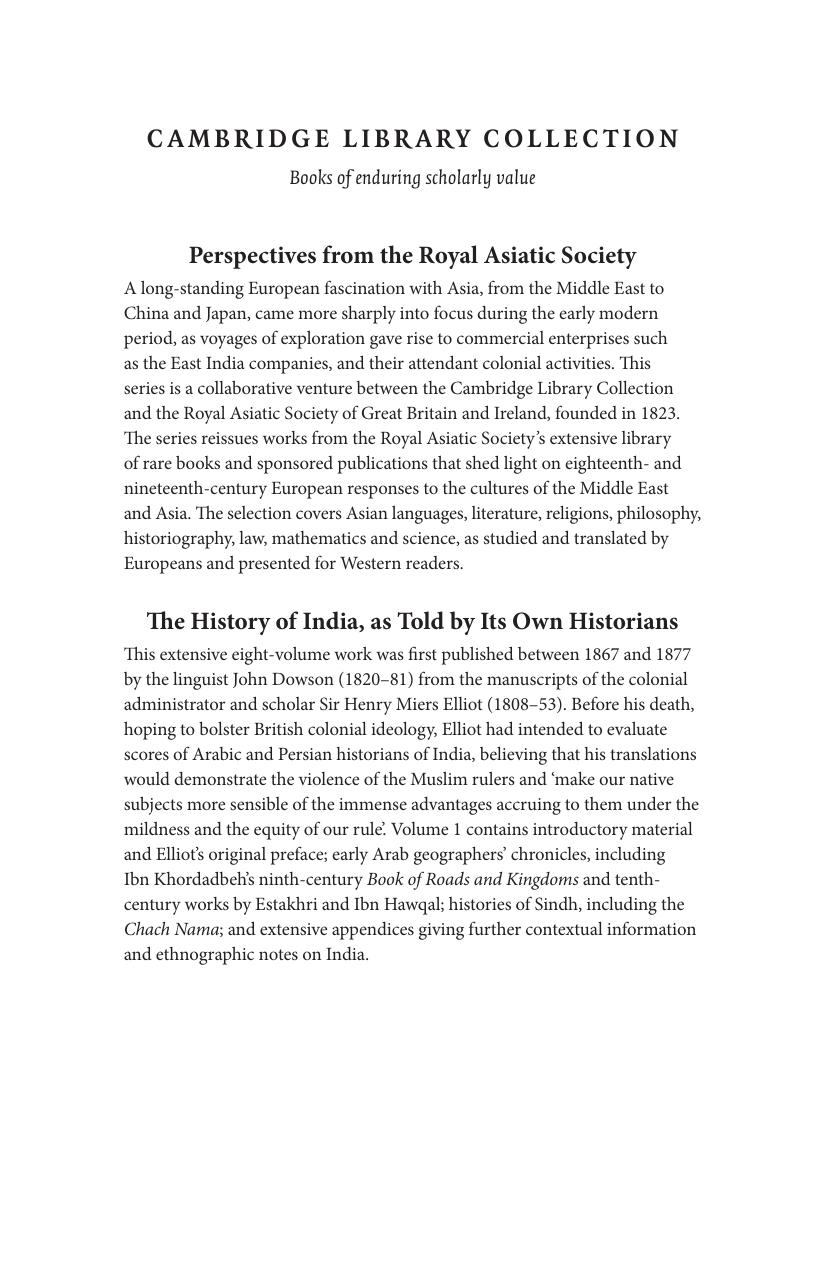The History of India, as Told by Its Own Historians by The History of India as Told by Its Own Historians; The Muhammadan Period (1867)
