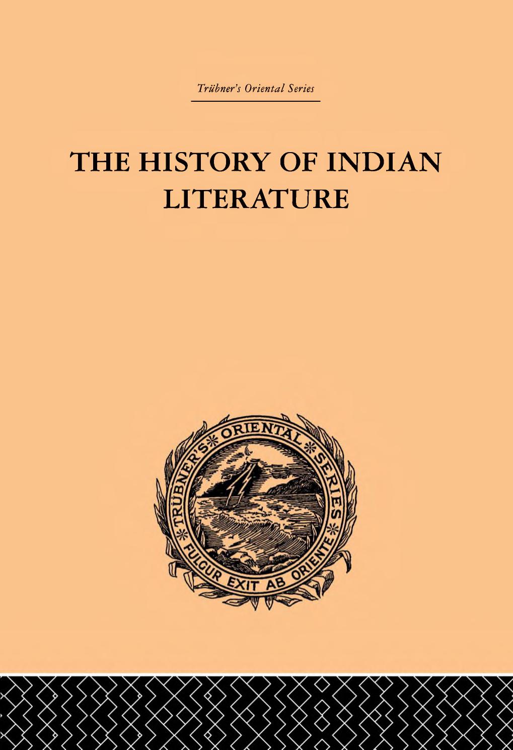The History of Indian Literature by Unknow