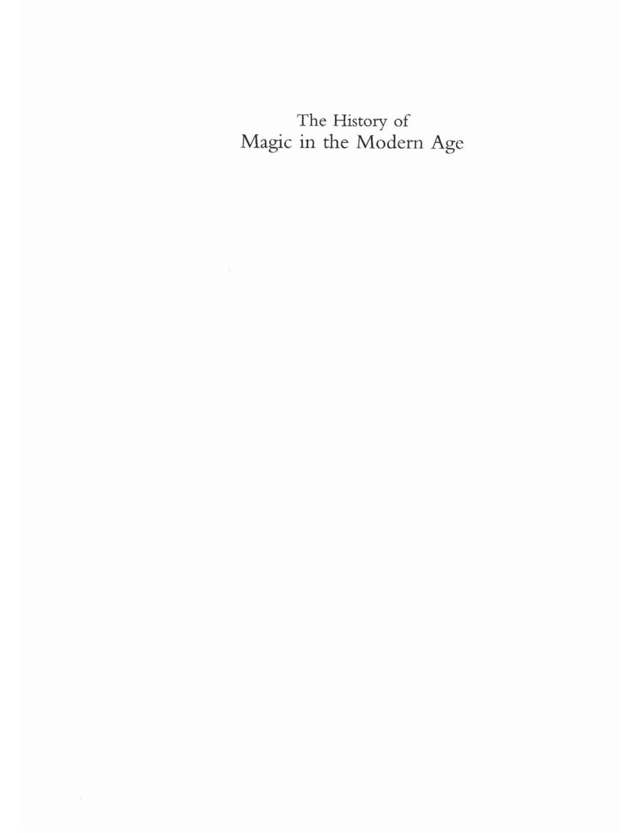 The History of Magic in the Modern Age: A Quest for Personal Transformation by Nevill Drury