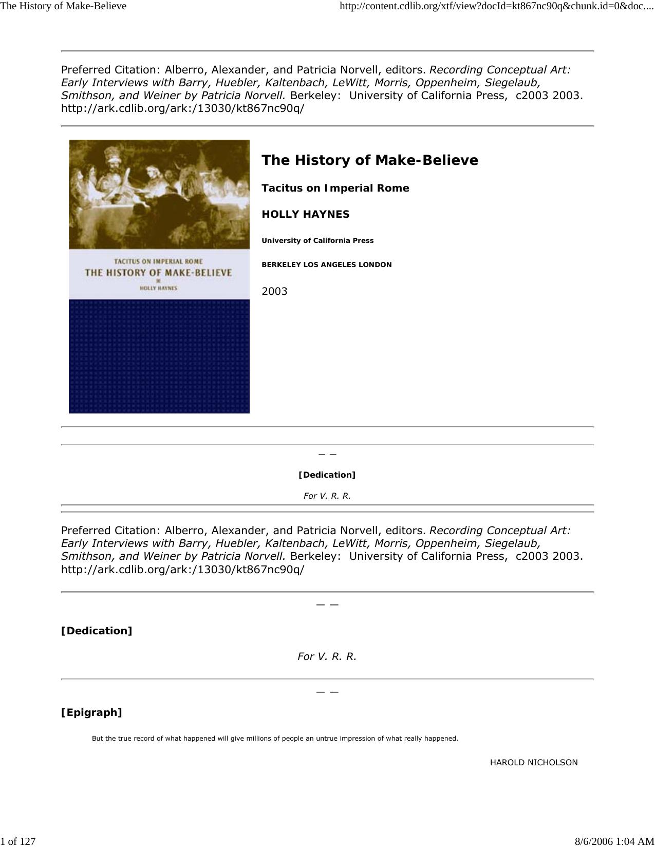 The History of Make-Believe by Master Clark