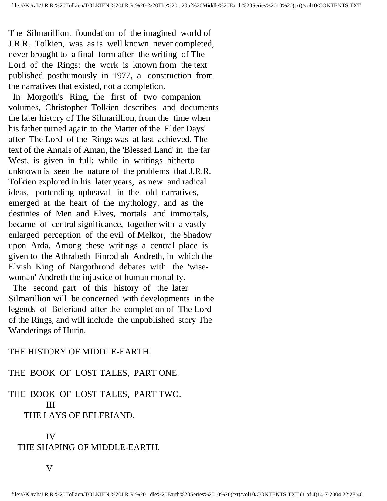 The History of Middle-earth Vol. 10 by Morgoth's Ring