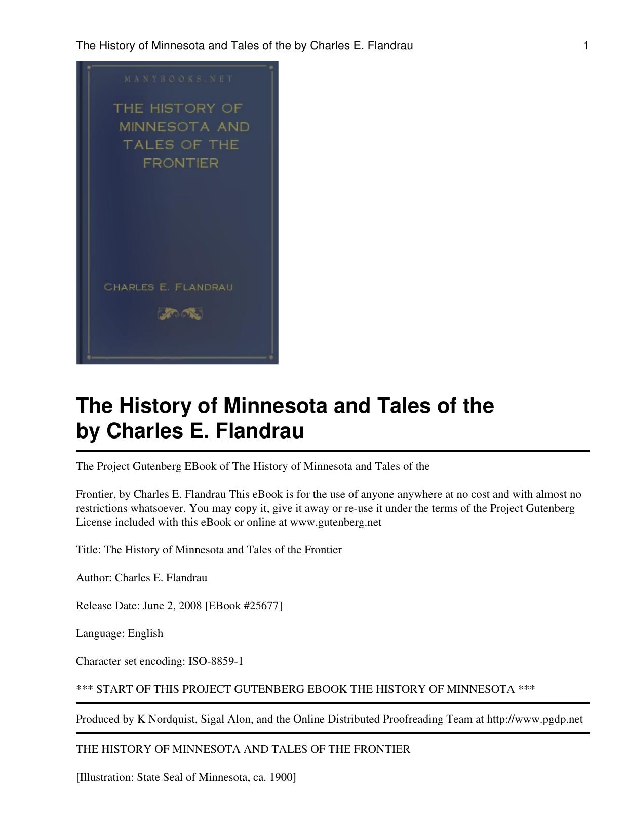 The History of Minnesota and Tales of the Frontier by Charles E. Flandrau