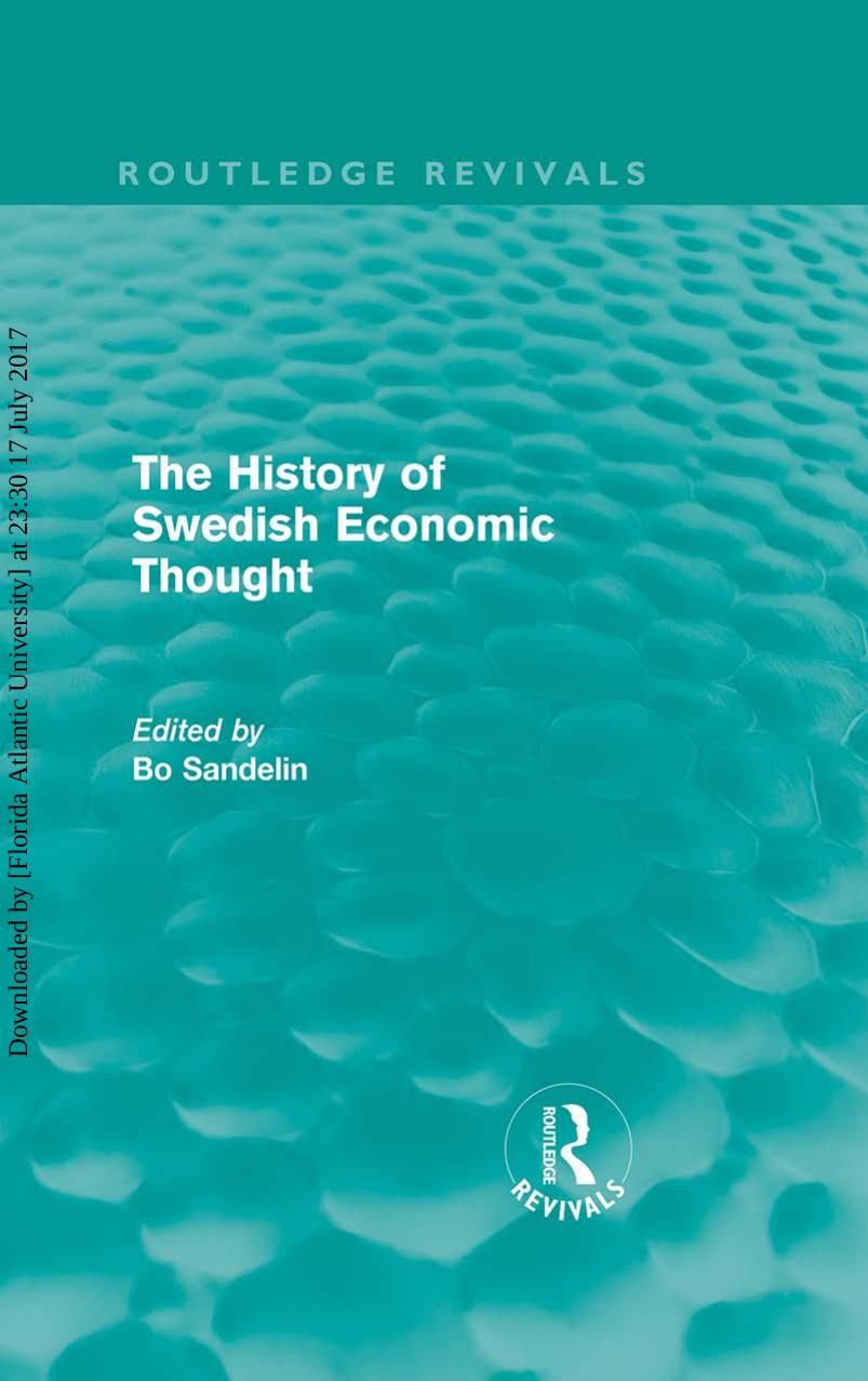 The History of Swedish Economic Thought by Bo Sandelin (ed.)