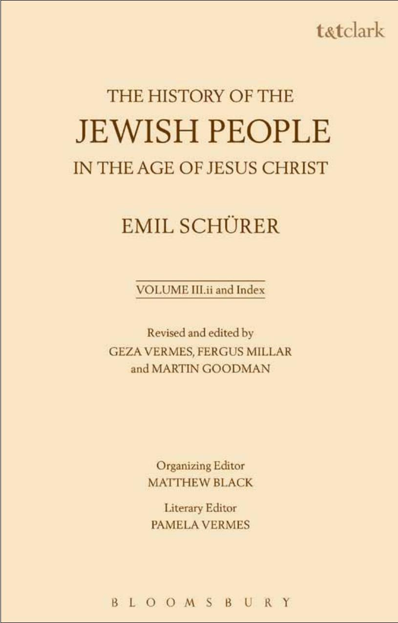 The History of the Jewish People in the Age of Jesus Christ: Volume 3.ii and Index by Black