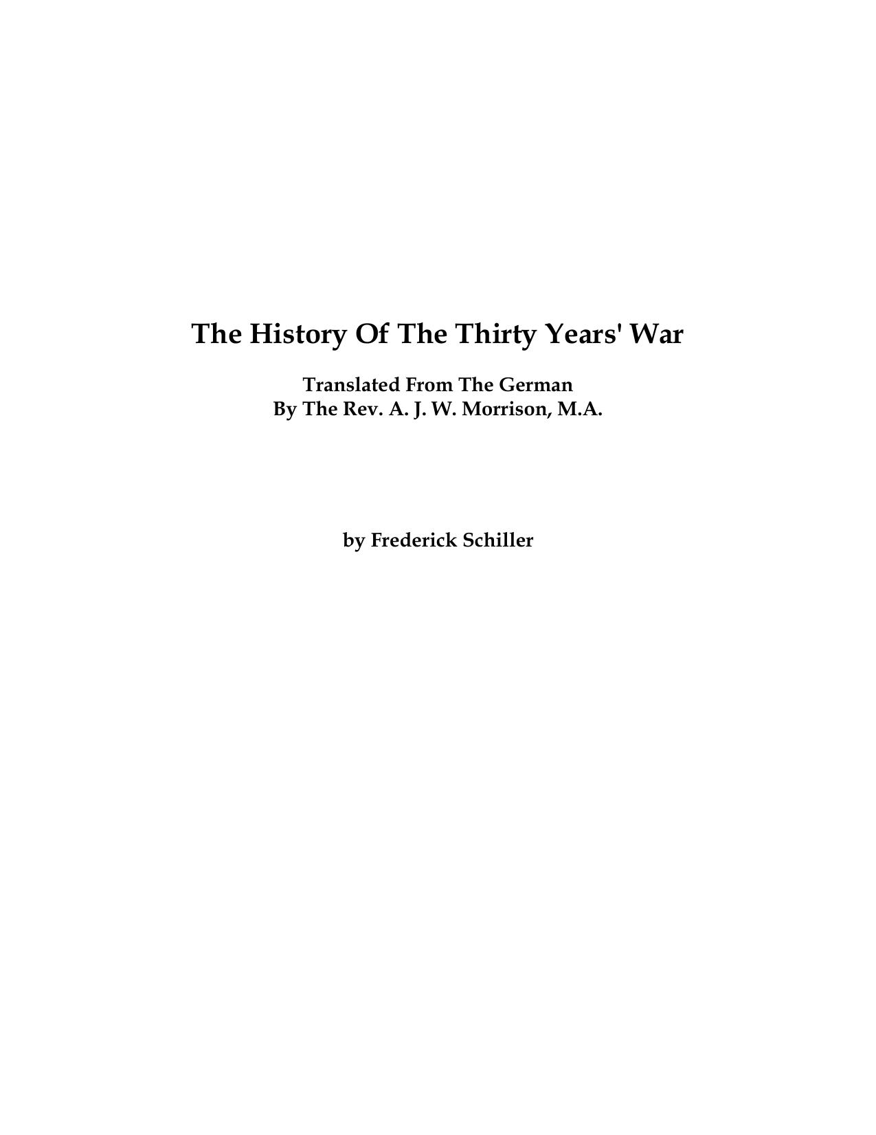 The History of the Thirty Years' War by Zane Grey