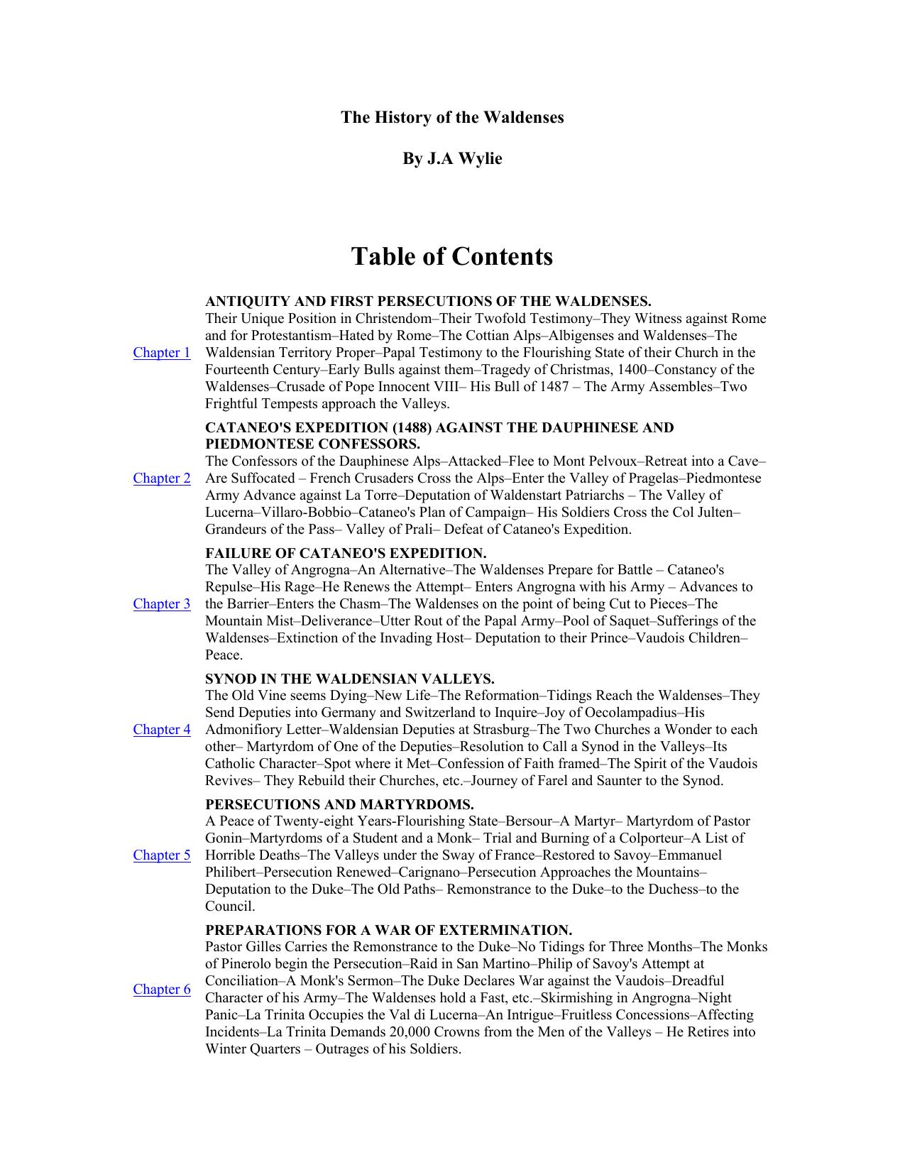 The History of the Waldenses by Adrian Ebens