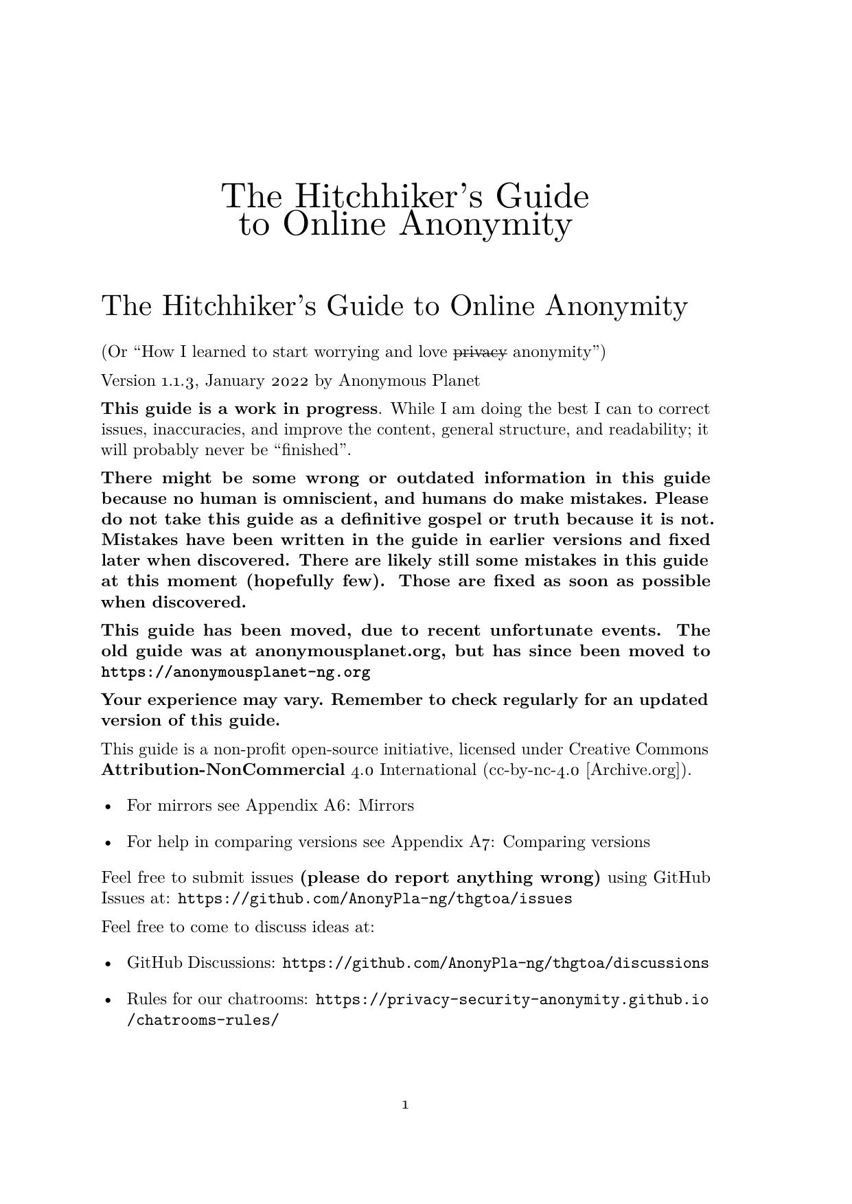 The Hitchhikerâs Guide to Online Anonymity by coll